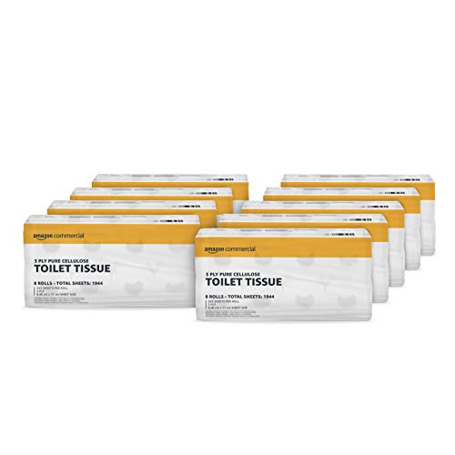 AmazonCommercial Toilettenpapier, 3-lagig, hochwertig, 72 Rollen