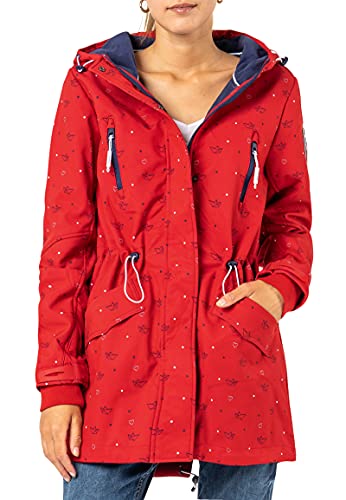 Sublevel Damen Outdoor Softshell-Jacke Mantel mit maritimen Muster red M
