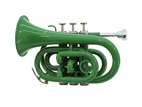 showking Set 2 x Pocket - Trompeten Helge, B - Trompete, grün - Taschentrompete