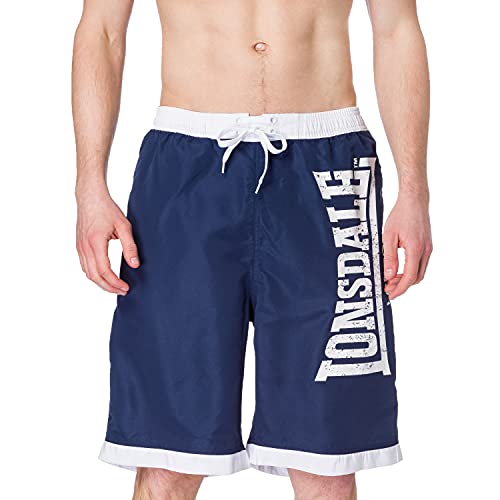 Lonsdale London Mens Clennell Shorts, Navy/White, XXL