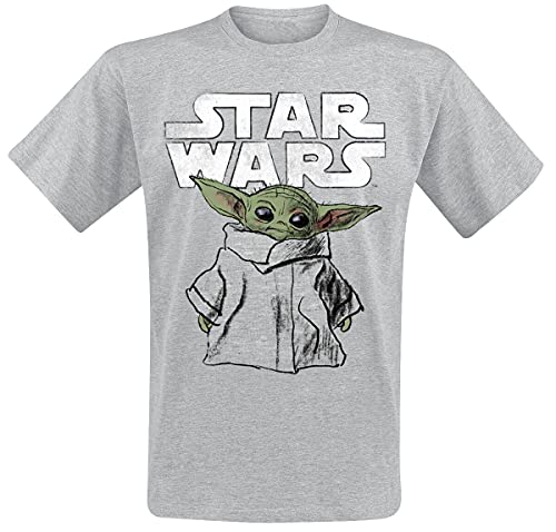 Star Wars The Mandalorian - Baby Yoda - Grogu Männer T-Shirt grau meliert XL