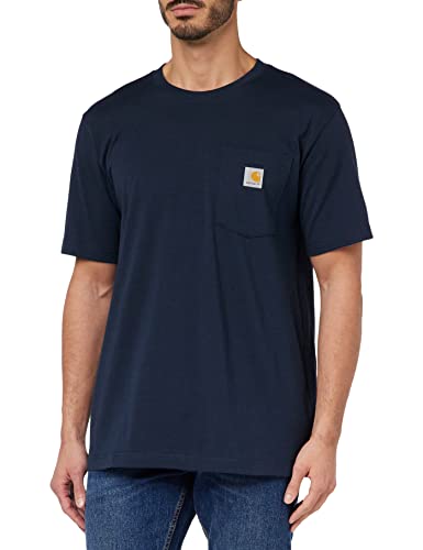 Carhartt Herren K87 Loose Fit, kurzärmliges Pocket T-Shirt, Marineblau, L