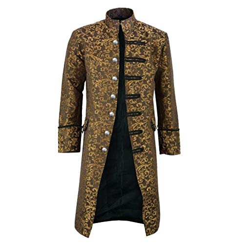 MITCOWBOYS Wollmantel Herren Retro Freck Coat Men Vintage Mantel Steampunk Jacke Fashion Knopf Herren Mäntel Jacken Mantel Doppelreiher Herren