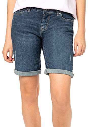 Sublevel Damen Denim Jeans Bermudas Kurze Hose mit Aufschlag Dark-Blue M
