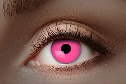 Eyecatcher 84027541-053 - Farbige UV-Kontaktlinsen, 1 Paar, für 12 Monate, Neon Pink, leuchtend, Karneval, Fasching, Halloween