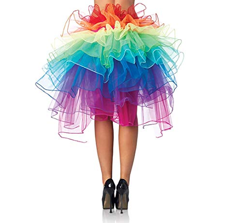 UTOVME Regenbogen Multicoloure Tute Roeckchen Ballett-Tanz-Rueschen Layered Tiered Kleid Rock