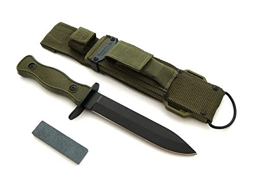 KOSxBO® U.S. Army Typ Airborne - Multipurpose SEK Military Knife mit Schleifstein- taktisches Kampfmesser - USA Knife 26,5 cm - Messer mit Schleifstein - original Survival Messer