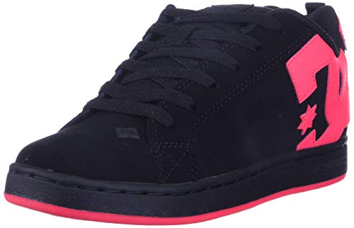 DC Shoes Damen Court Graffik Skate-Schuh, Schwarz/Pink, 39 EU