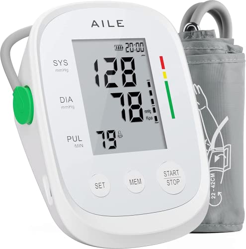 Blutdruckmessgerät(Blood pressure monitor),AILE Oberarm-Blutdruckmessgerät für den Heimgebrauch, blutdruck messgerät große manschette(Verstellbare 22-42cm) Automatisches Oberarm-Blutdruckmessgerät