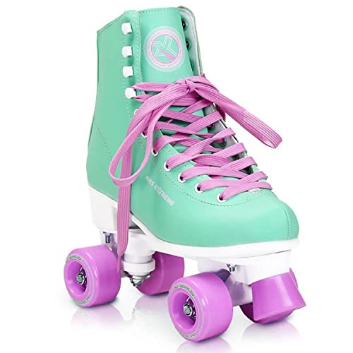 Nils Extreme Rollschuhe für Damen Mädchen und Kinder NQ8400S - Quad Roller aus Kunstleder – Disco Skates - Rollerskates 38 - Minze