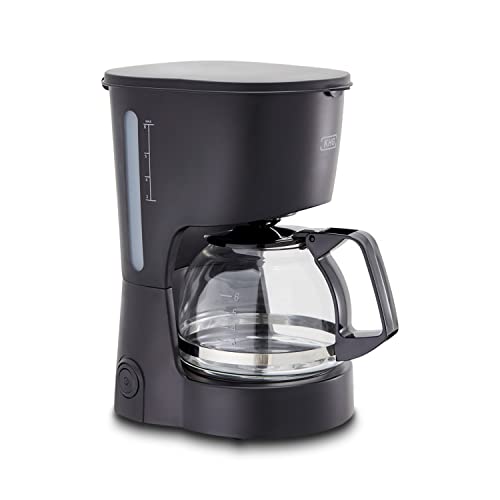 KHG Kaffeeautomat KA-127 (S) aus Kunststoff in schwarz, Kapazität für 5 Tassen, mit Glaskanne 600 ml, Warmhaltefunktion für ca. 30 Minuten, Permanentfilter, Abschaltautomatik