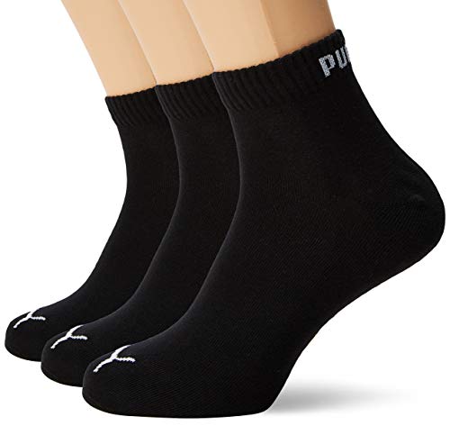 PUMA 18 Paar Unisex Quarter Socken Sneaker Gr. 35 - 49 für Damen Herren Füßlinge, Farbe:200 - black, Socken & Strümpfe:43-46