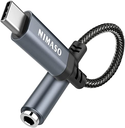 NIMASO USB C zu 3.5mm Klinke,USB C Aux Adapter zu Kopfhörer Jack Audio Adapter,Adapter USB C auf Klinke für Huawei P40/P30/P20 Pro,Mate10/20 Pro,Sumsung Galaxy S21/S20 Ultra/Note10,Xiaomi 6/8/NOTE 3
