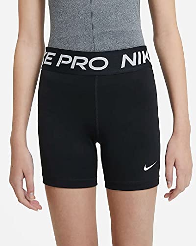 Nike Mädchen Pro Shorts, Black/White, M