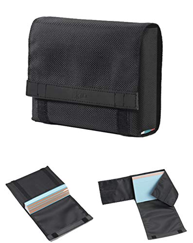 CardSkin schwarz: Karteikarten Tasche und Schutzhülle für das Kartenformat DIN A6 in Material Nylon/Leder, Farbe schwarz
