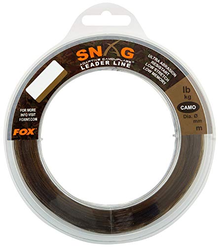 Fox Snag Leader Camo 80m 0,66mm 50lbs - Schlagschnur zum Karpfenangeln, Vorfachschnur zum Angeln auf Karpfen, Karpfenschnur
