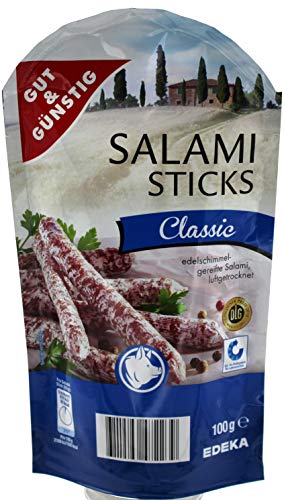 Gut & Günstig Salami Sticks Classic, 8er Pack (8 x 100g)