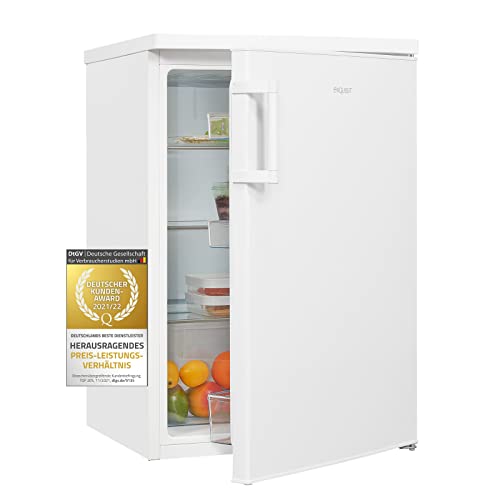 Exquisit Kühlschrank KS516-V-H-010E weiss | Standgerät | 133 l Volumen | Vollraum | Glasablagen | LED-Licht | Türanschlag wechselbar | Gemüsefach, Weiß