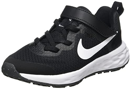 Nike Revolution 6 Sneaker, Black/White-Dk Smoke Grey, 30 EU