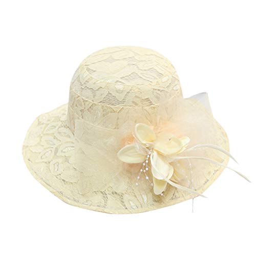 TWIFER Sommer Hut Schirmmützen Damen Sommerhut Elegante Sonnenhüte Blumen Hut für Britische Kirche Hochzeit Vintage Party Urlaub