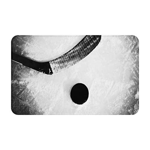 ASEELO 80 x 49 cm Fußmatte Eishockey Kunst Eingangsteppich Schmutzfänger für drinnen und draußen rutschfest Teppich Barrierematte