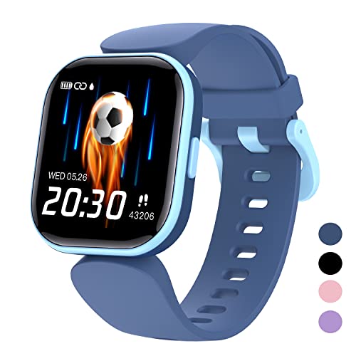 Dwfit Smartwatch Kinder,Fitness Tracker mit Pulsmesser Stoppuhr Fitness Uhr Kinder Uhr Kinder Geschenke Geburtstag für Jungen Mädchen für Android iOS Smartphone (Blau)