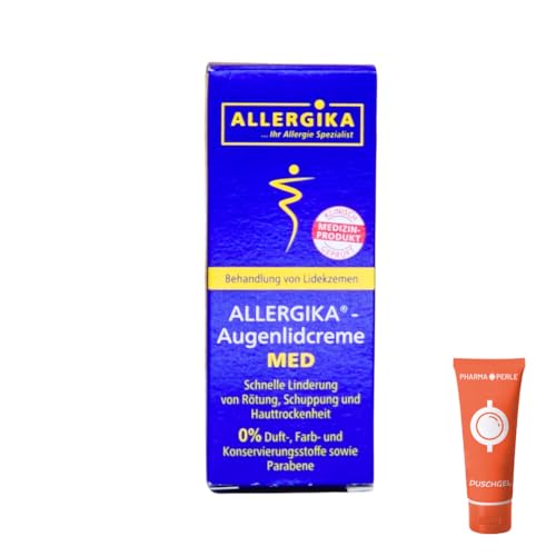 Allergika Augenlidcreme MED, 15 ml I zur Behandlung von Lidekzemen I Linderung von Rötung, Schuppung und Hauttrockenheit I Spar-Set plus Pharma Perle give-away (1x 15 ml)
