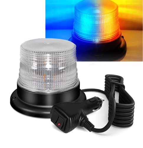 ONCCI 2 Farbe Lichte Warnleuchte LED Rundumleuchte Magnet Warnlicht Blinkleuchte für Auto PKW LKW SUV 12V-80V 10 Lichte Modull