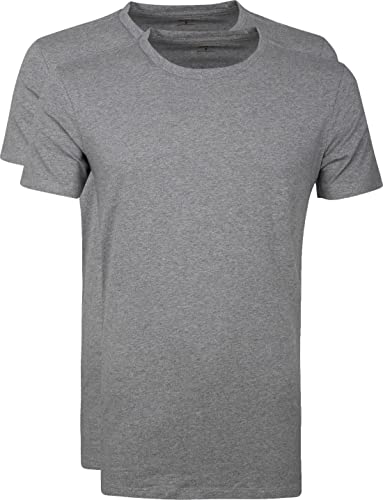 Levi's Herren Levis Mannen Solid Crew 2p T Shirt, Grau (Middle Grey Melange 758), L EU