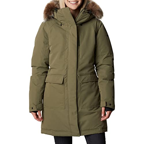 Columbia Little SI Insulated Parka Womens Synthetic Fill Jacket Large Stone Green