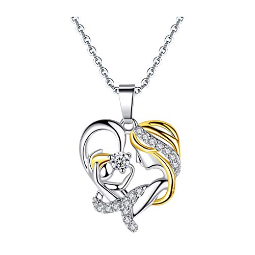 Halskette Boxhandschuh Geformte Anhänger-Halskette Fashion Love Micro Jewelr Zweifarbiges Mutterherz mit eingelegten Halsketten und Anhängern