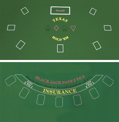Da Vinci Beidseitig 91,4 x 182,9 cm Texas Holdem & Blackjack Casino Filz-Layout