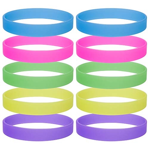 10 Stück Silikon Jelly Armbänder leuchtende Silikonarmbänder für Jugendliche, Gummi Armreifen, Partyzubehör