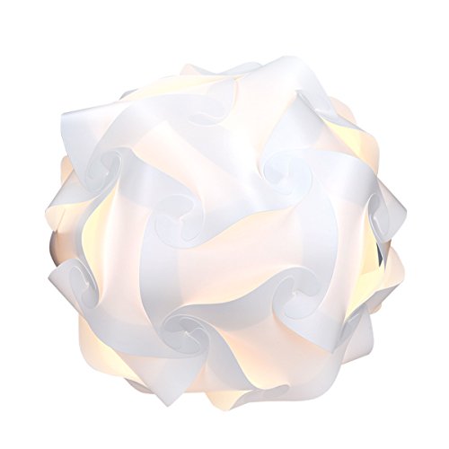 kwmobile DIY Puzzle Lampe Lampenschirm - Deckenlampe Pendelleuchte Schirm Teile - Jigsaw Puzzlelampe min. 15 Designs Ø ca. 27 cm - Gr. M in Weiß