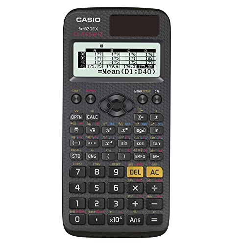 Casio ClassWiz FX-87DE X technischer wissenschaftlicher Schulrechner (593 Funktionen, QR-Code Funktion, LC-Display)schwarz