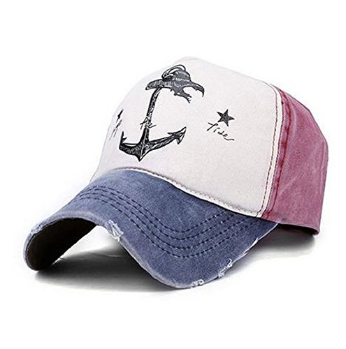 Selldorado® Basecap für Männer und Frauen - Kappe Used Look - Stylisches Baseballcap mit Anker - Schirmmütze mit Verstellbarer Größe (Bordeaux)