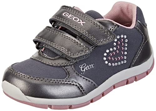 Geox Baby Mädchen B Heira Girl A Sneakers,26 EU,Dk Grey Dk Pink