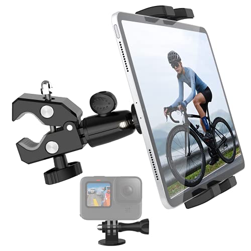 Fahrrad Tablet Halter, Aozcu Laufband/Heimtrainer Fahrrad Tablet Halterung Ständer für iPad 12.9 Air Mini, Galaxy Tabs, 4