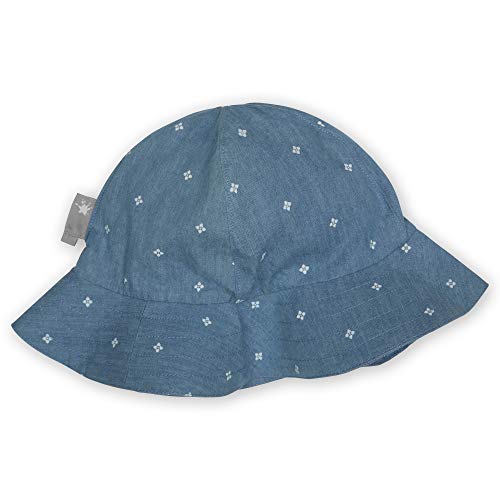Sigikid Mädchen Mini Sonnen-Hut aus Bio-Baumwolle für Kinder Sonnenhut, Blau/Chambray, 54 cm