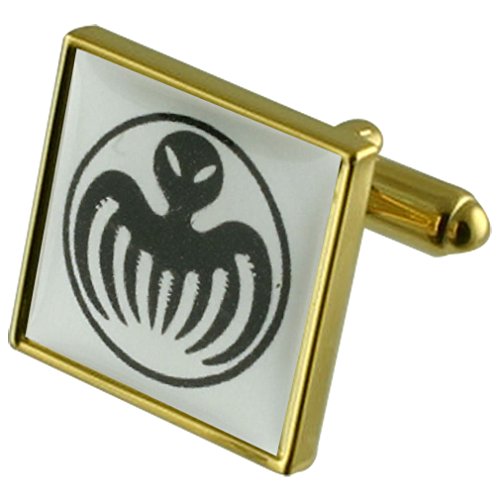 Select Gifts James Bond Spectre Goldene Manschettenknöpfe personalisiert graviert box
