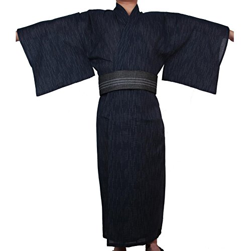 Jinbei Männer japanische Yukata japanische Kimono Home Robe Pyjamas Morgenmantel # 09 [Größe L]