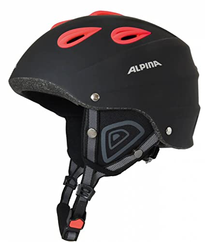 Alpina Sports Unisex – Erwachsene JUNTA 2.0 C Skihelm, Black matt red, 51-54