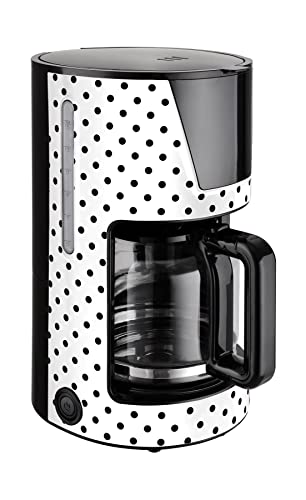 Kalorik Efbe-Schott SC CM 1045 WBD N Retro-Kaffeeautomat für bis zu 15 Tassen, Edelstahl, Metall, Kunststoff, Glas, Antihaftbeschichtung, 1.5 liters, weißen mit schwarzen Punkten*55256