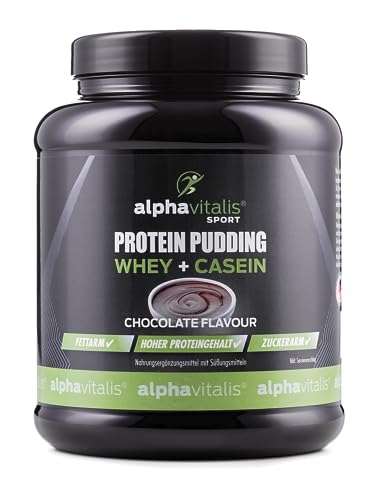 High Protein Pudding Creme 500g - Whey + Casein - Hoher Proteingehalt - Zuckerarm + Fettarm - Muskelaufbau - Proteinpudding Geschmack: Schoko