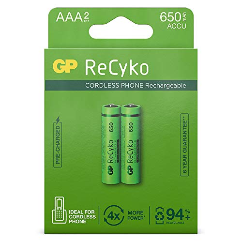 GP Batteries ReCyko+ DECT Phone HR03 Micro (AAA)-Akku NiMH 650 mAh 1.2V 2St.