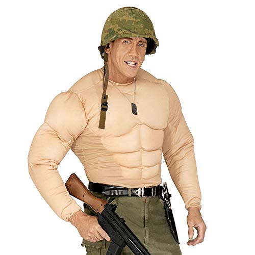 Widmann - Kostüm Super Muskel Shirt, Soldaten, Karneval, Mottoparty