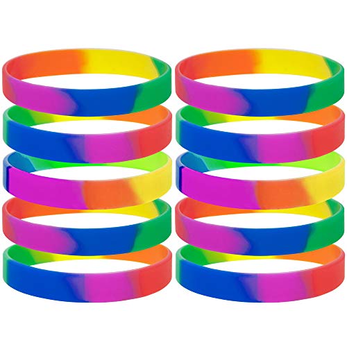 10 Stück Silikon Jelly Armbänder für Jugendliche, Gummi Armreifen, Partyzubehör
