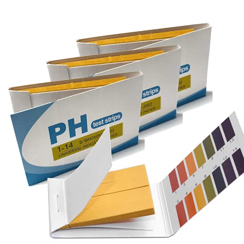 320x ph Teststreifen Testpapier Lackmuspapier ph-Wertebereich 1 -14 mit Farbvergleichsskala (4x 80er Pack)