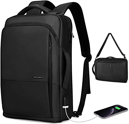 MARK RYDEN Business Laptop Rucksack,15,6 Zoll 3 in 1 wasserdichte Umhängetasche Handtasche für Herren und Damen mit USB-Anschluss