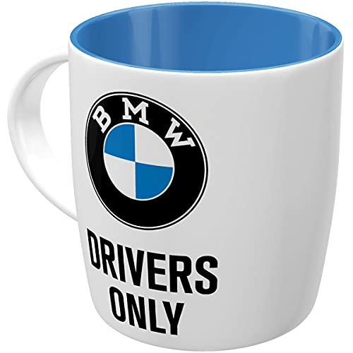 Nostalgic-Art Retro Kaffee-Becher - BMW - Drivers Only, Große Lizenz-Tasse mit BMW-Motiv, Vintage Geschenk-Idee für BMW Zubehör Fans, 330 ml, 1 Stück (1er Pack)